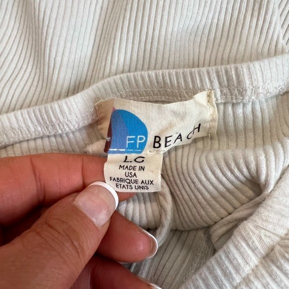 Free People Beach Bodycon Button Beige Strappy Backless Dress Large - Picture 9 of 10